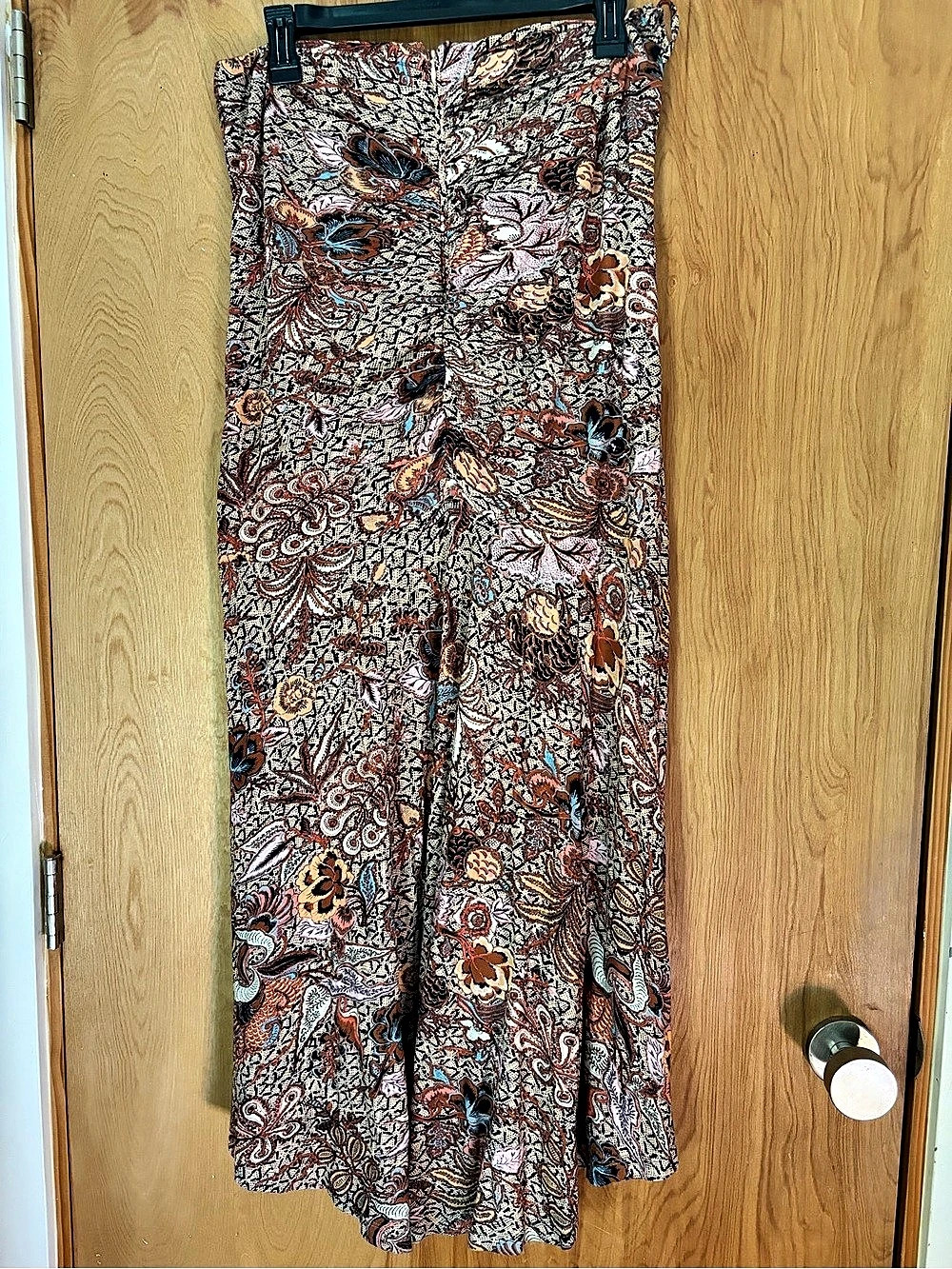 Ulla Johnson Paola Jersey Skirt Paisley Cotton Maxi Brown & Pink Size 4 - Picture 2 of 7